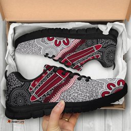 Aboriginal Indigenous Boomerang and Lizard Art Sneakers