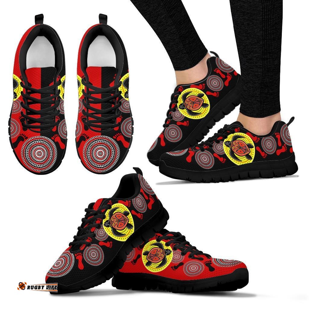 Aboriginal Turtle Footprint Circle Dot Painting Ver 02 Sneakers