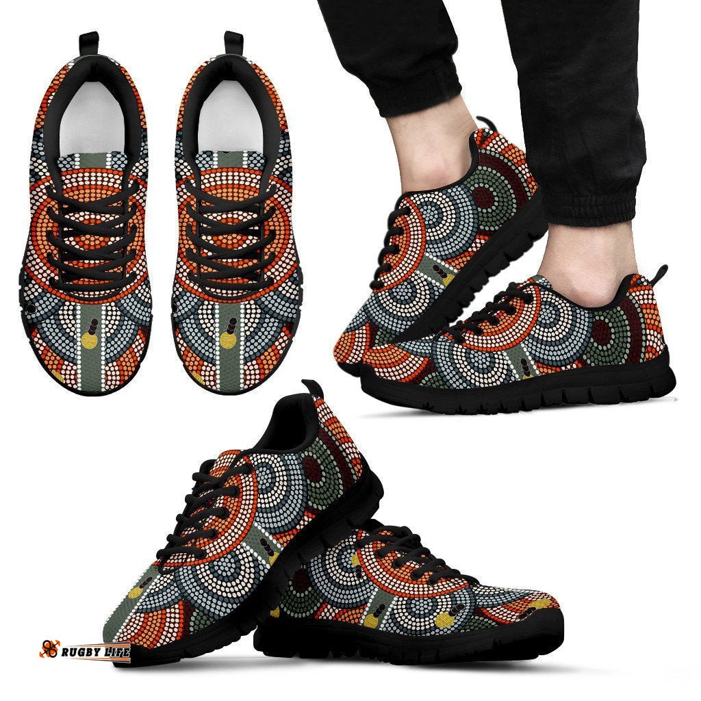 Aboriginal Circle Dot Painting 05 Sneakers