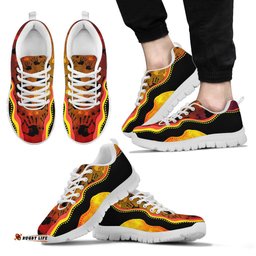 Aboriginal Hand Rock Art Indigenous Golden Style Sneakers