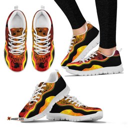 Aboriginal Hand Rock Art Indigenous Golden Style Sneakers