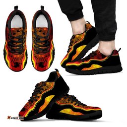 Aboriginal Hand Rock Art Indigenous Golden Style Sneakers