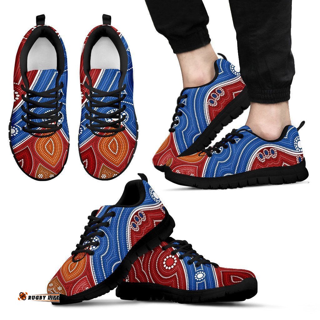 Aboriginal Indigenous Pattens Circle Dot Painting 10 Sneakers
