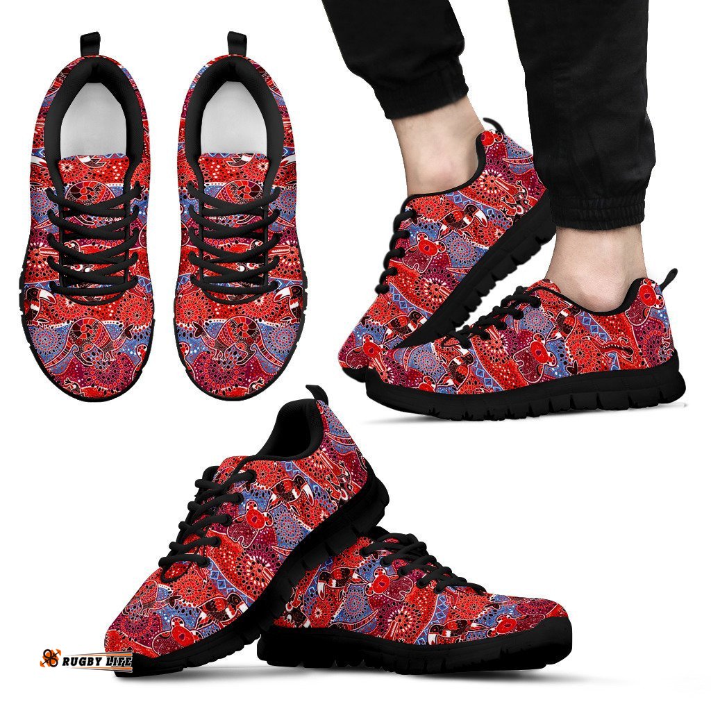 Aboriginal Koala Kangaroo Patterns Bohemian Style Sneakers