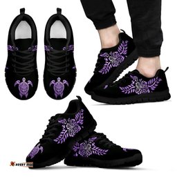 Deep Purple Sea Turtle And Hibiscus Women's / Men's / Kid's Sneakers