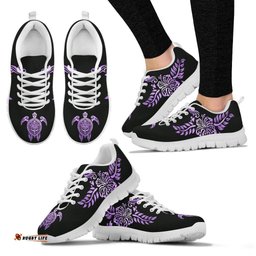 Deep Purple Sea Turtle And Hibiscus Women's / Men's / Kid's Sneakers
