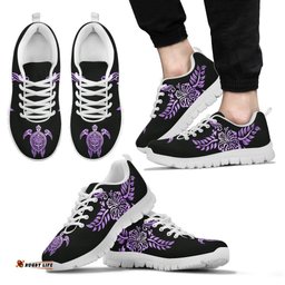 Deep Purple Sea Turtle And Hibiscus Women's / Men's / Kid's Sneakers