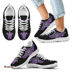 Deep Purple Sea Turtle And Hibiscus Women's / Men's / Kid's Sneakers