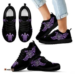 Deep Purple Sea Turtle And Hibiscus Women's / Men's / Kid's Sneakers