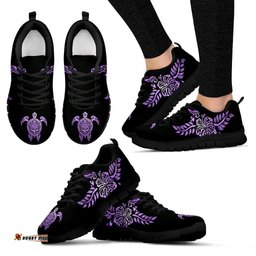 Deep Purple Sea Turtle And Hibiscus Women's / Men's / Kid's Sneakers