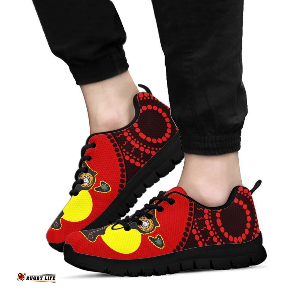 Aboriginal Dot Painting Patterns Map Sneakers