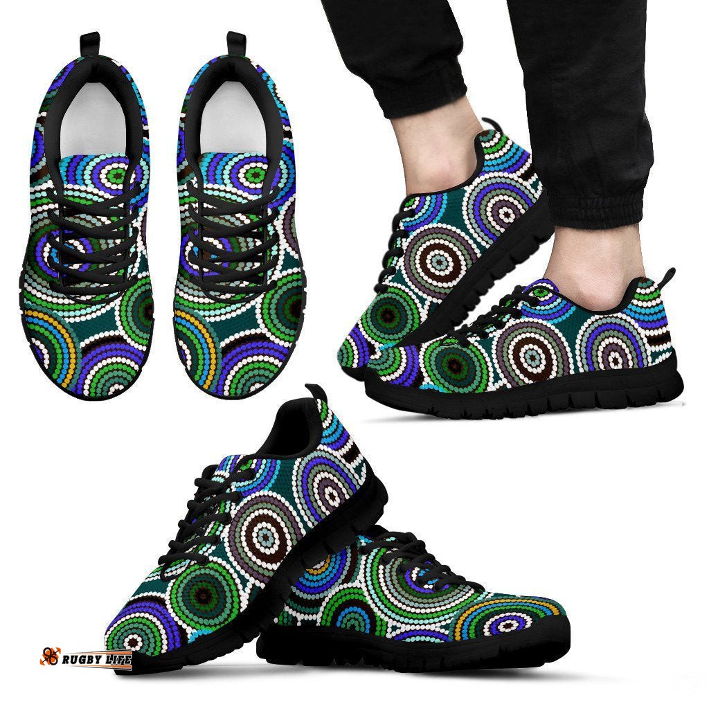 Aboriginal Circle Dot Painting Indigenous Sneakers