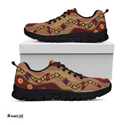 Aboriginal Boomerang Patterns Circle Dot Painting Sneakers