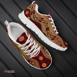 Aboriginal Boomerang Patterns Circle Dot Painting Sneakers