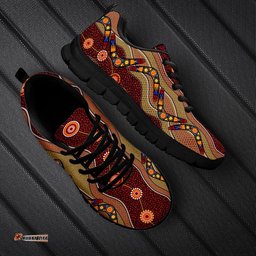 Aboriginal Boomerang Patterns Circle Dot Painting Sneakers