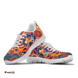 Aboriginal Australian Map Dot Painting Sneakers