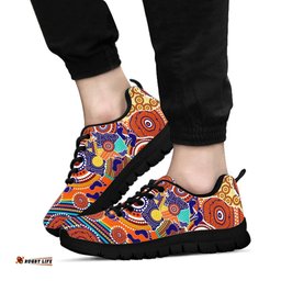 Aboriginal Australian Map Dot Painting Sneakers