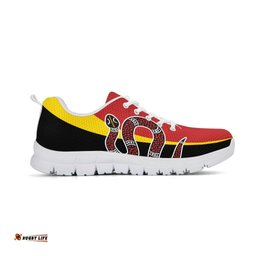 Aboriginal Snake Dot Painting Aboriginal Color Sneakers