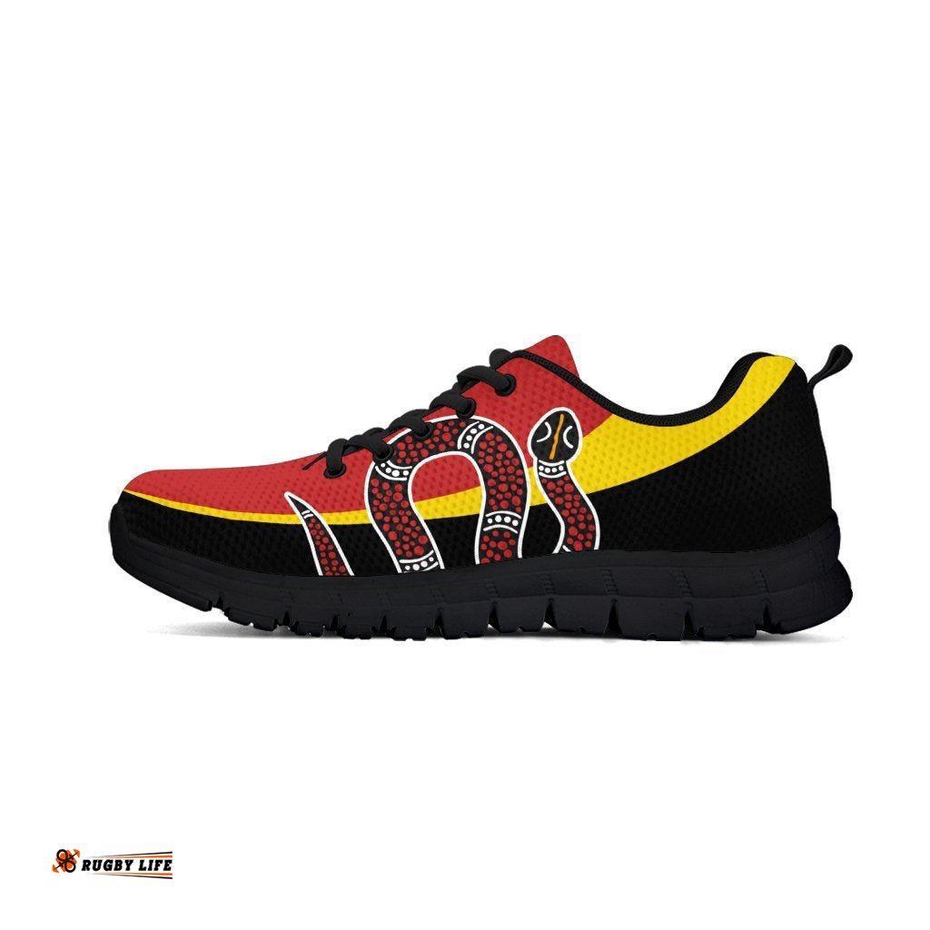 Aboriginal Snake Dot Painting Aboriginal Color Sneakers