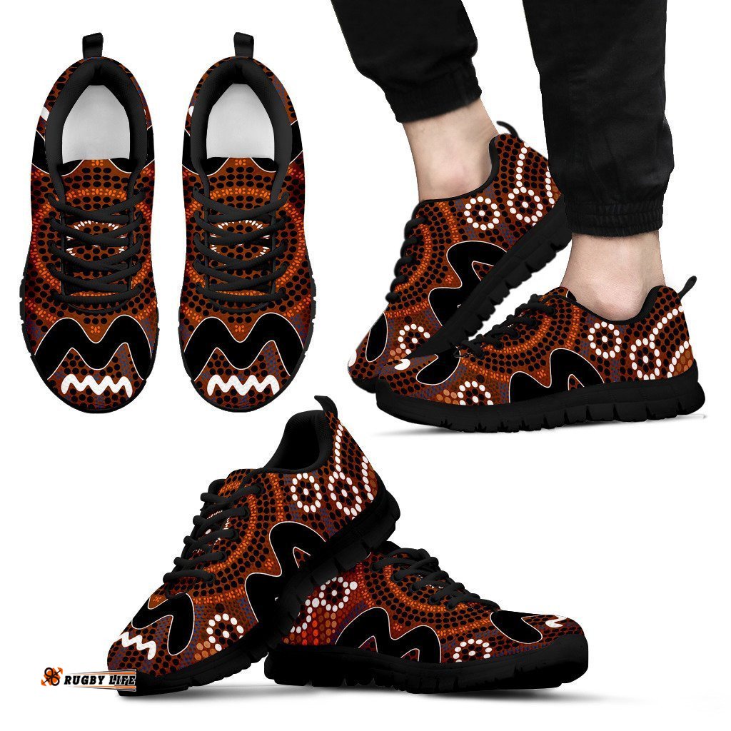 Aboriginal Circle Dot Painting 19 Sneakers