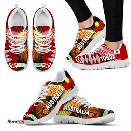 Australia Aboriginal Flag and Tonga Flag Together NO.1 Sneakers