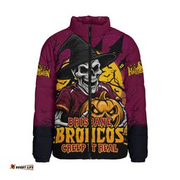 Brisbane Broncos Dark Moon Rugby Halloween Battle Edition Padded Jacket
