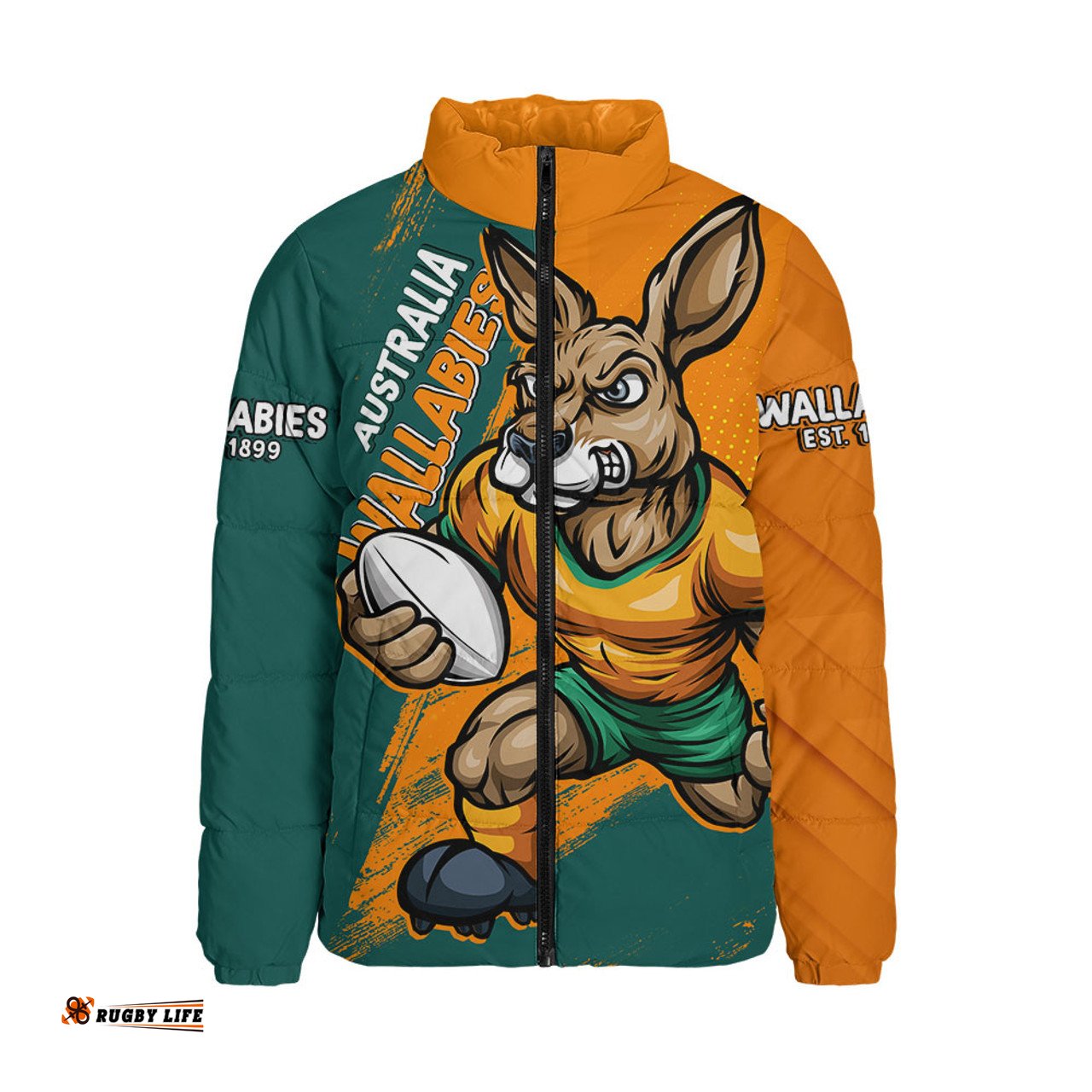 Aussie Wallabies Unstoppable Wallabies Spirit Of The Championship Orange Padded Jacket