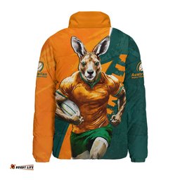 Aussie Wallabies Australian Roar The Rugby Championship Battle Orange Padded Jacket
