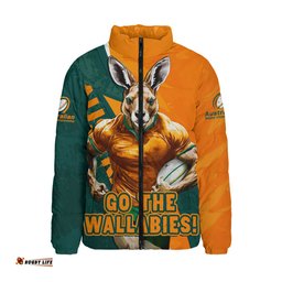 Aussie Wallabies Australian Roar The Rugby Championship Battle Orange Padded Jacket