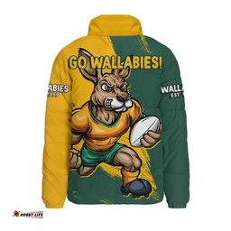 Aussie Wallabies Unstoppable Wallabies Spirit Of The Championship Yellow Padded Jacket