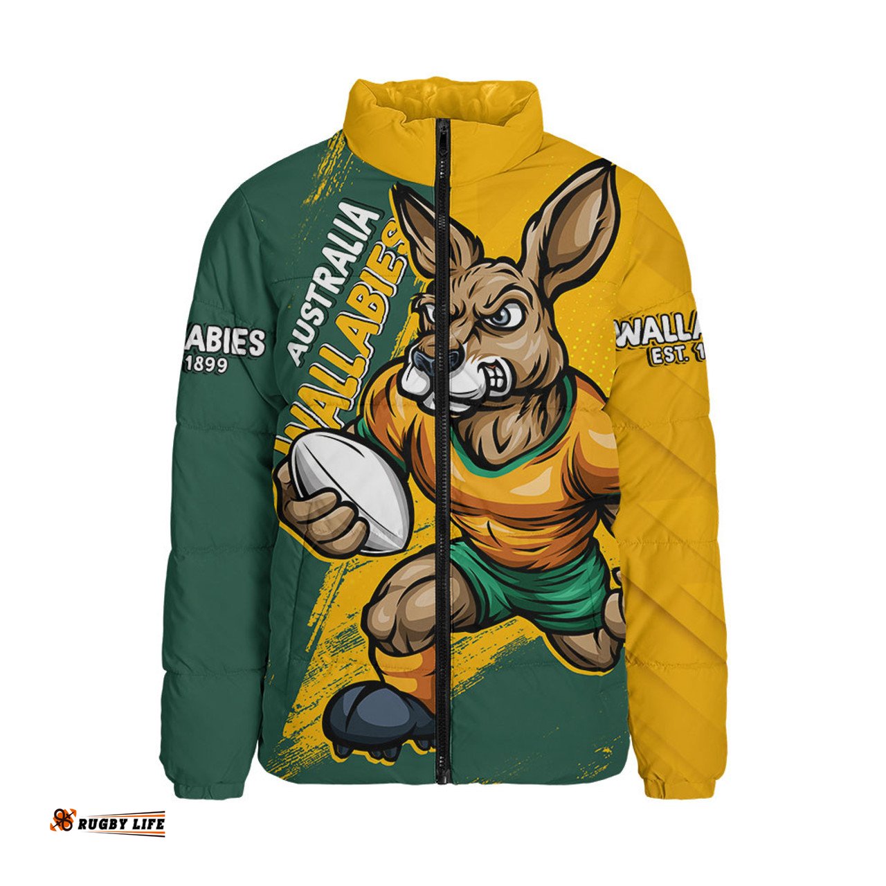 Aussie Wallabies Unstoppable Wallabies Spirit Of The Championship Yellow Padded Jacket