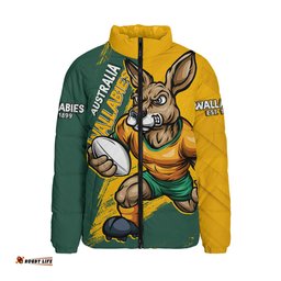 Aussie Wallabies Unstoppable Wallabies Spirit Of The Championship Yellow Padded Jacket