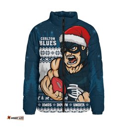Carlton Merry Christmas Down Under Footy Power Style Padded Jacket