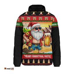 Australia Christmas Santa Beer Cheers Style Padded Jacket