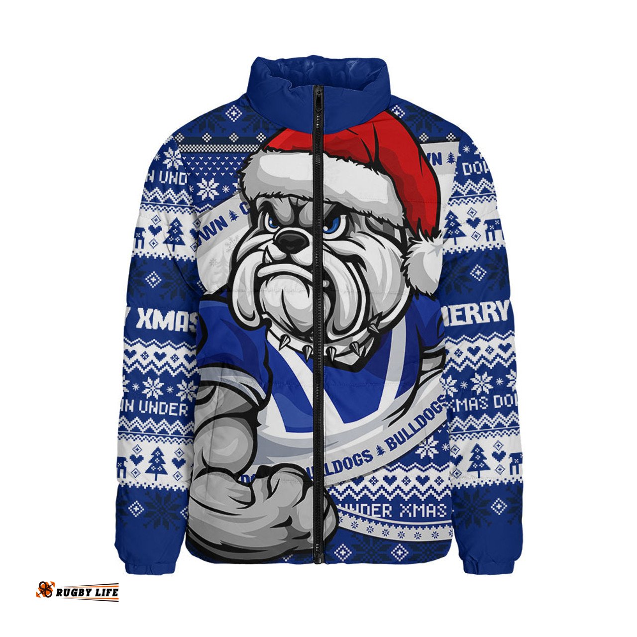Canterbury Bankstown Bulldogs Ugly Knit Style For Christmas Game Fans Padded Jacket