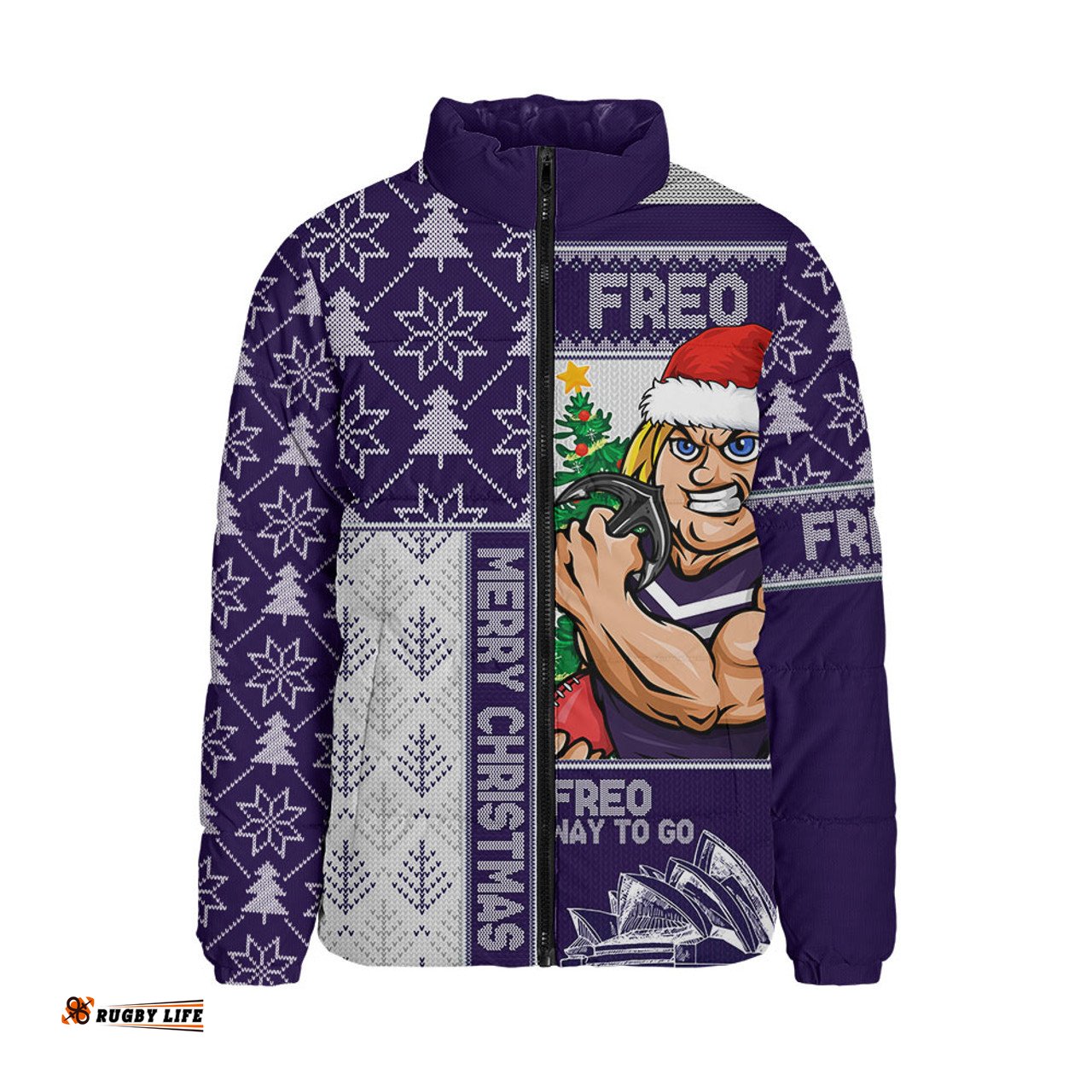 Fremantle Merry Christmas Knit Style Festive Spirit Padded Jacket