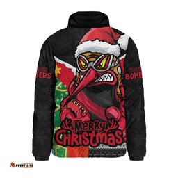 Essendon Santa Scoring Touchdown On Christmas Game Day Padded Jacket