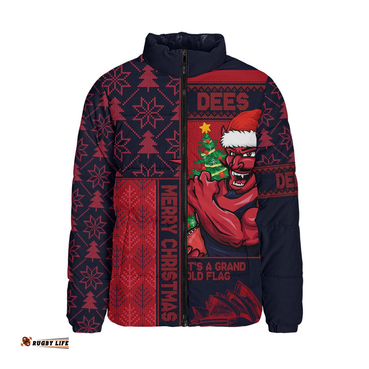 Melbourne Merry Christmas Knit Style Festive Spirit Padded Jacket