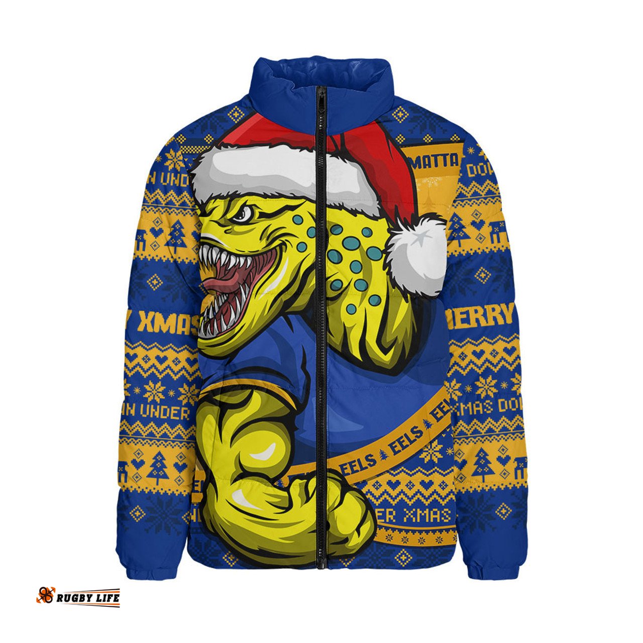 Parramatta Eels Ugly Knit Style For Christmas Game Fans Padded Jacket