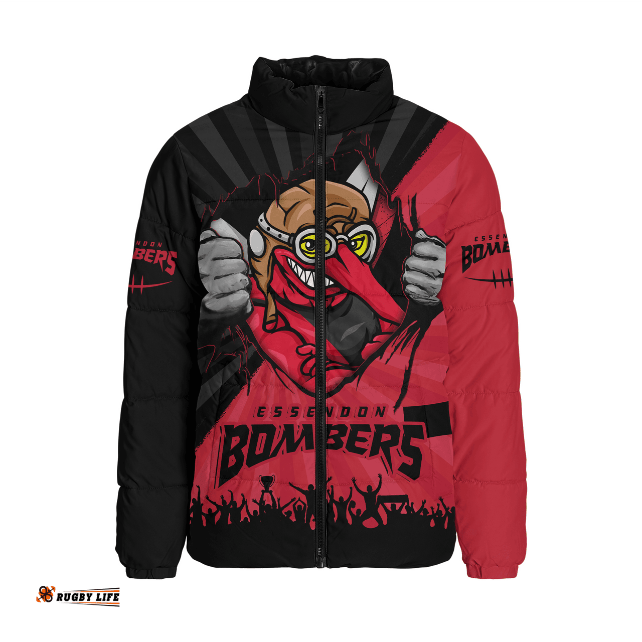 Essendon Breaking Through Fan Design Padded Jacket