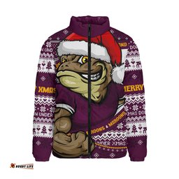 Queensland Maroons Ugly Knit Style For Christmas Game Fans Padded Jacket