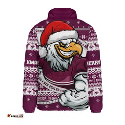 Manly Warringah Sea Eagles Ugly Knit Style For Christmas Game Fans Padded Jacket