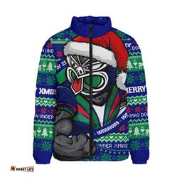 New Zealand Warriors Ugly Knit Style For Christmas Game Fans Padded Jacket