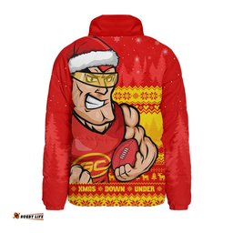 Gold Coast SUNS Merry Christmas Down Under Footy Power Style Padded Jacket