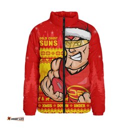 Gold Coast SUNS Merry Christmas Down Under Footy Power Style Padded Jacket