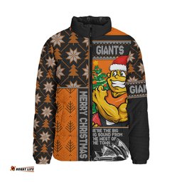 GWS GIANTS Merry Christmas Knit Style Festive Spirit Padded Jacket