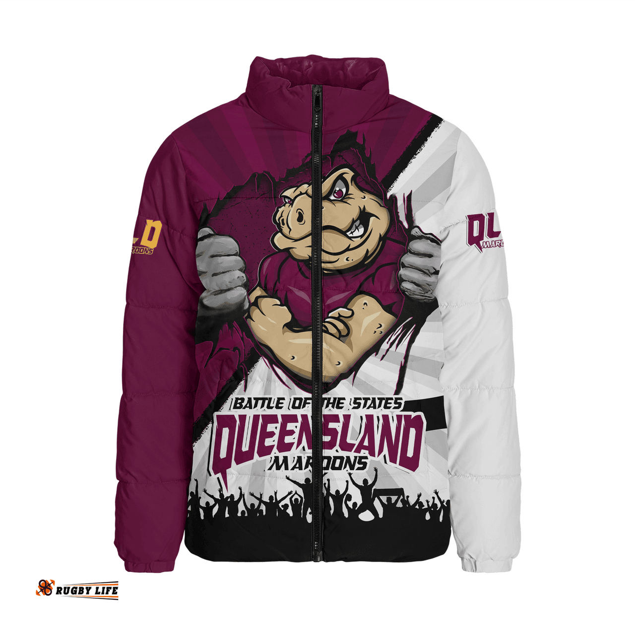 Queensland Maroons Origin Battleground Maroons Unleashed Padded Jacket