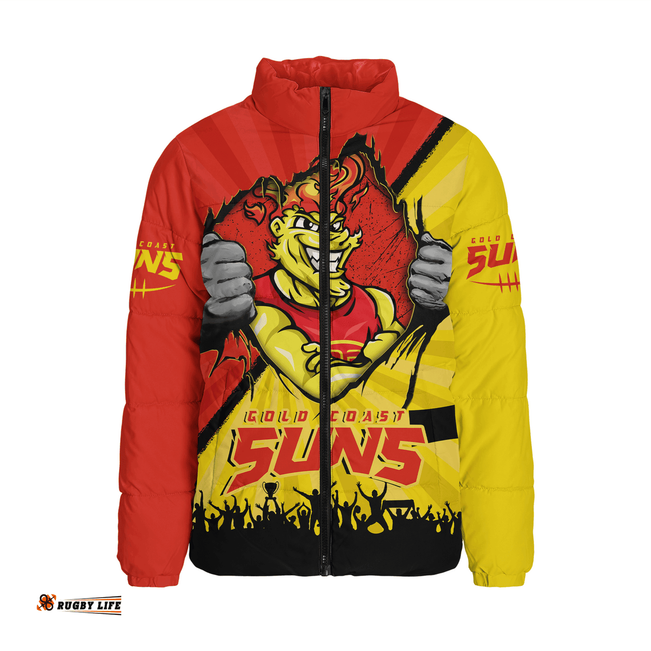 Gold Coast SUNS Breaking Through Fan Design Padded Jacket