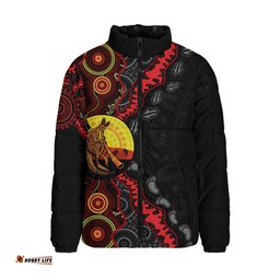Indigenous Australian Aboriginal Didgeridoo Sunset Dreaming Padded Jacket