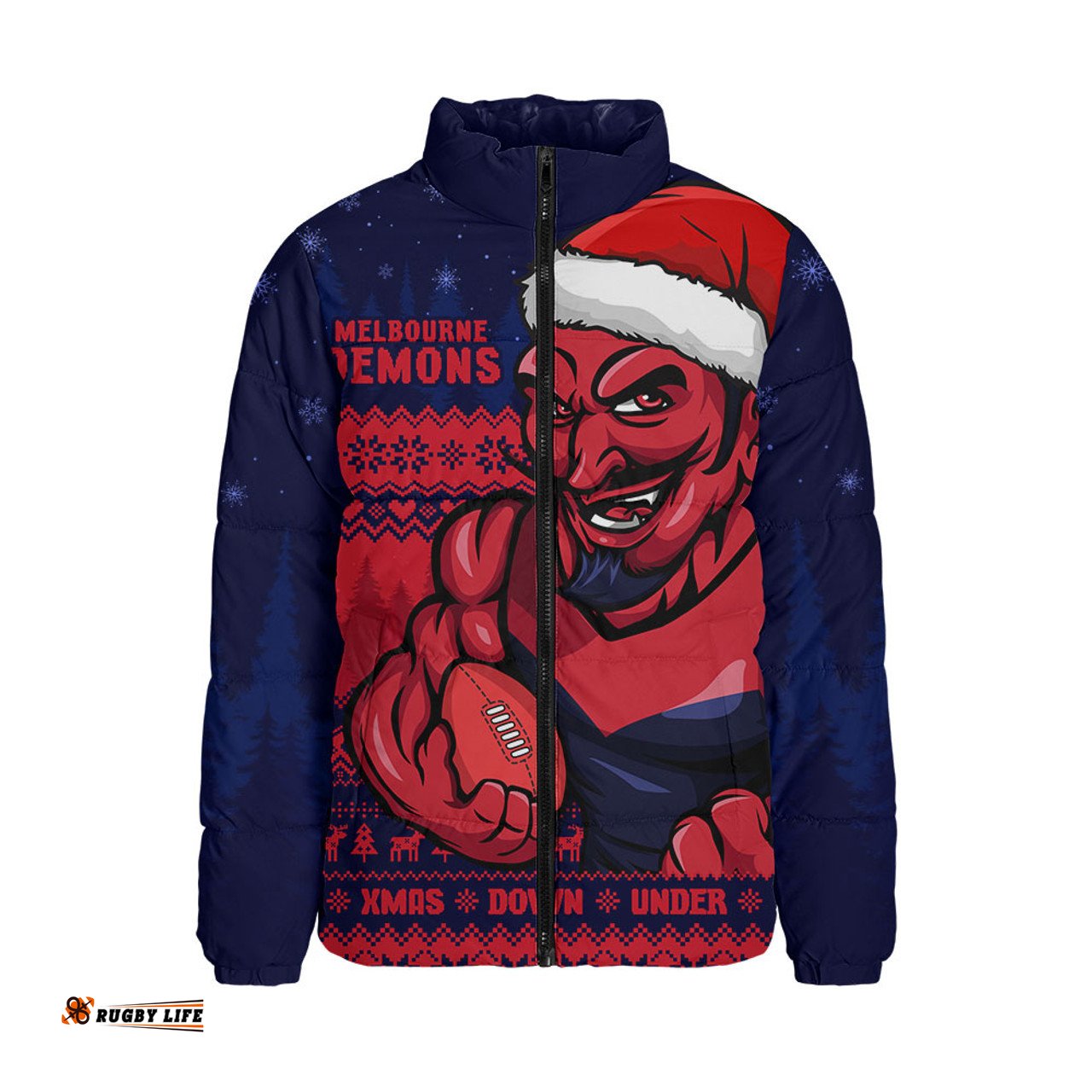 Melbourne Merry Christmas Down Under Footy Power Style Padded Jacket